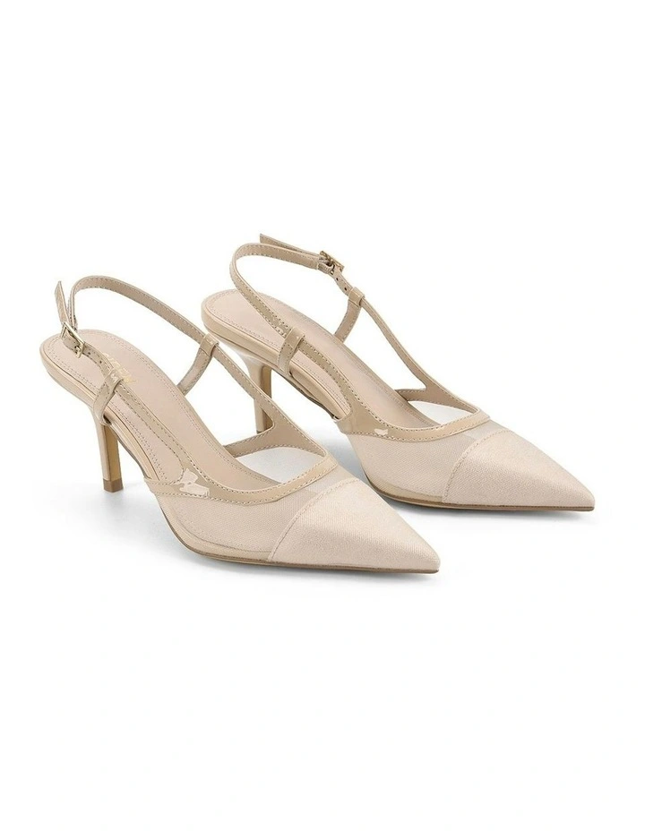 Sissy Point Toe Slingbacks in Nude