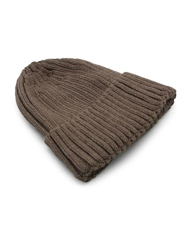 Mia Wool Blend Beanie in Latte