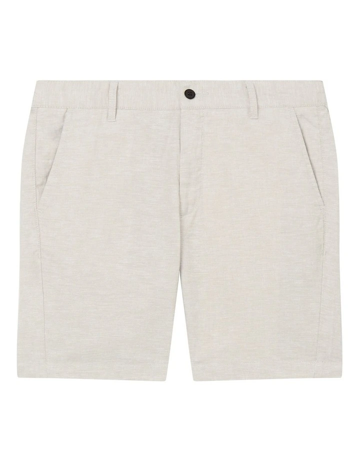 Junior Fit Linen Blend Shorts in Ecru
