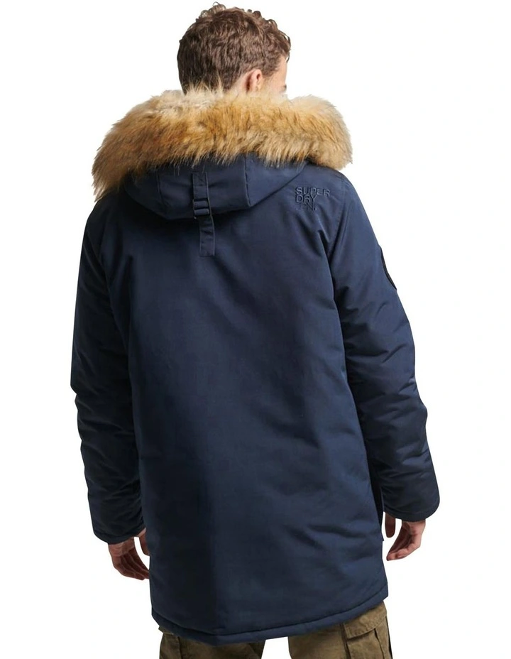 Everest Faux Fur Hooded Parka in Nordic Chrome Navy