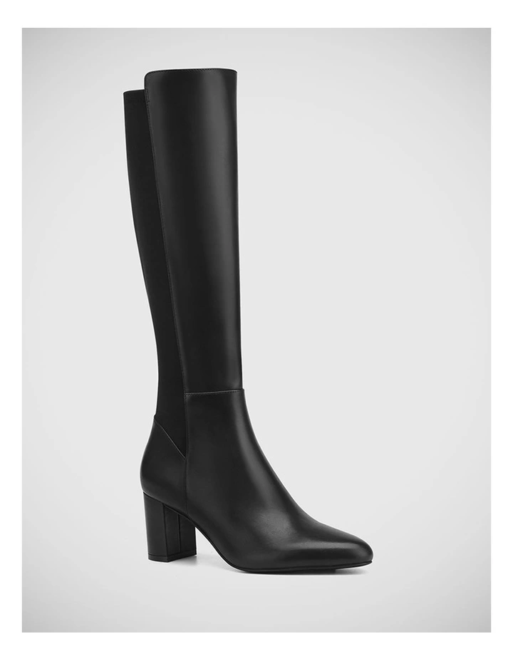 Karrie Leather Long Boot in Black