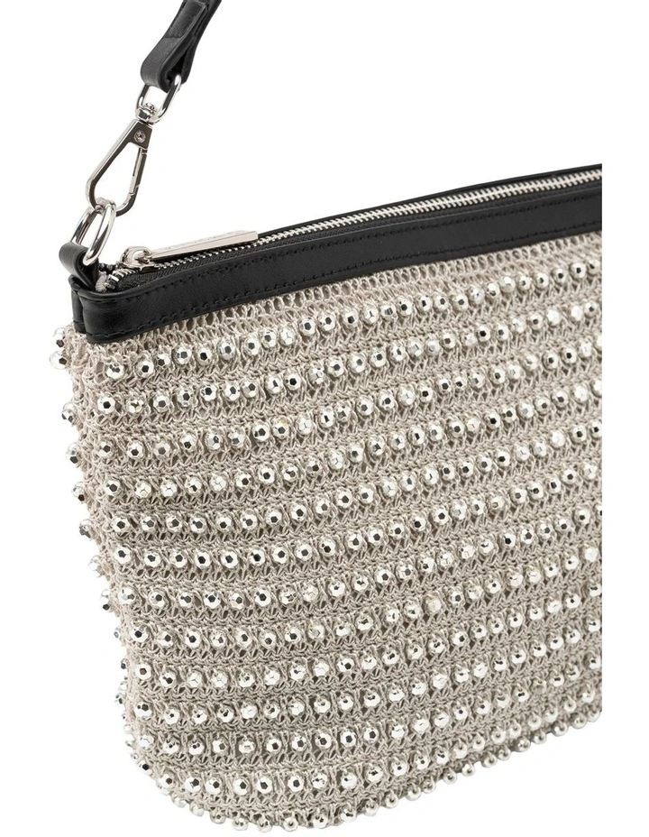 Christina Beaded Bag in Silver