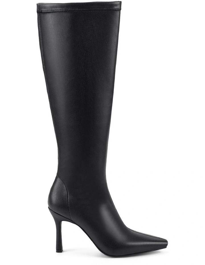 Divine Knee High Stretch Boots in Black