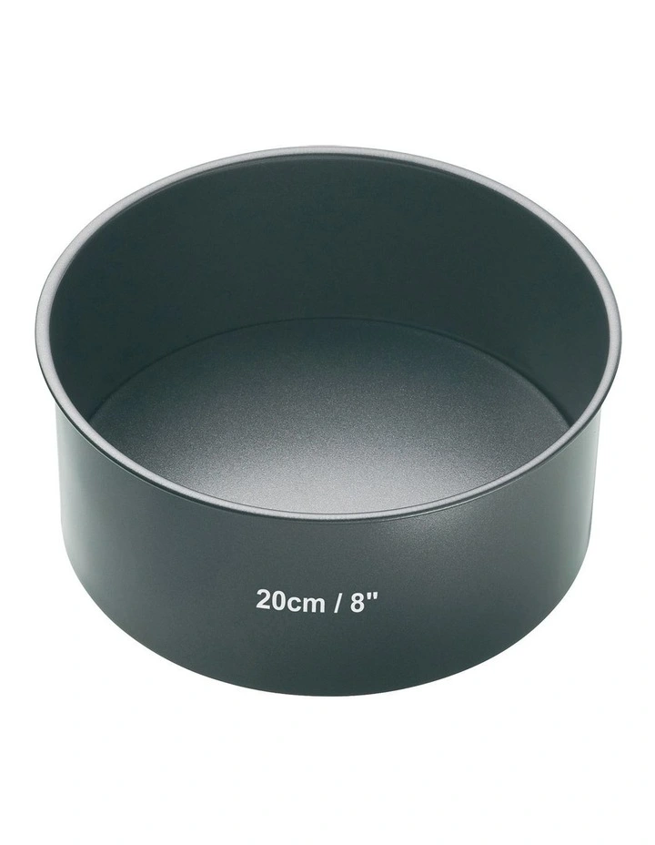 Heavy Base Loose Round Deep Cake Pan 20cm in Carbon