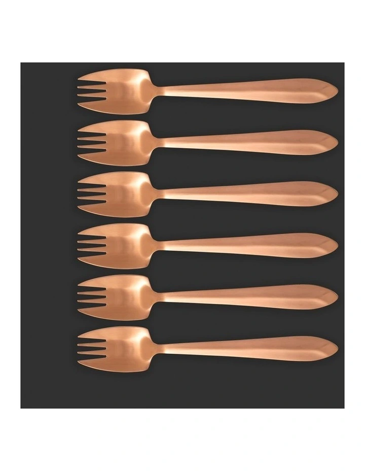 Black Label Satin 6 Piece Set In Rose Gold