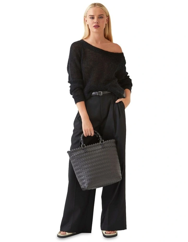 Aster Mohair Blend Soft Knit Jumper in Black