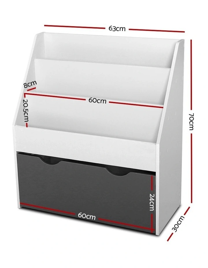 Kids Bookshelf Wooden White