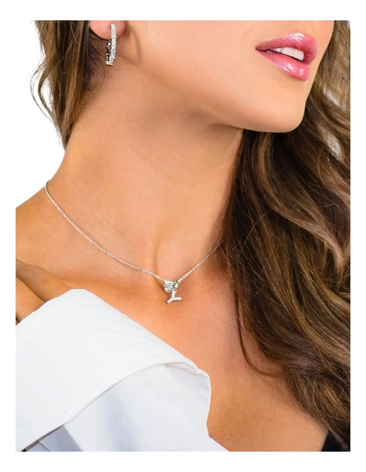 Luxury Letters 'Y' Initial Pendant in Silver