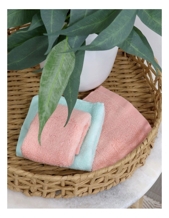 Nordic Wash Cloths 3 Pack in Coral/Tiffany