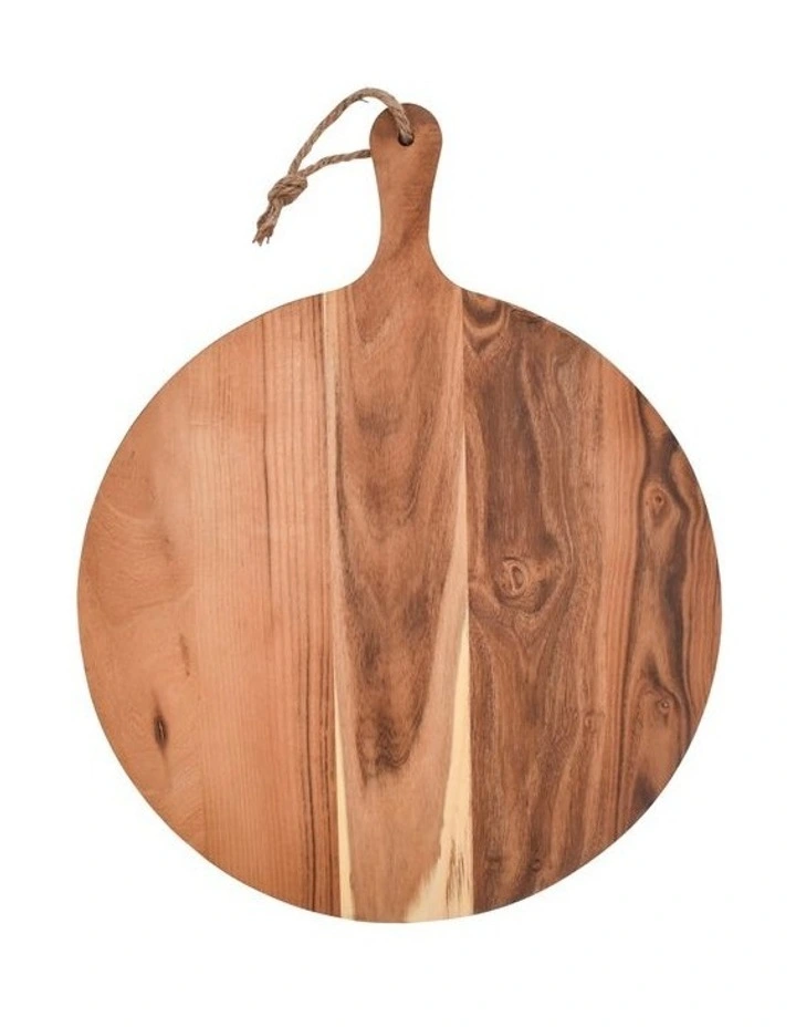 Teak Paddle Board Round 51x40cm in Natural Wood