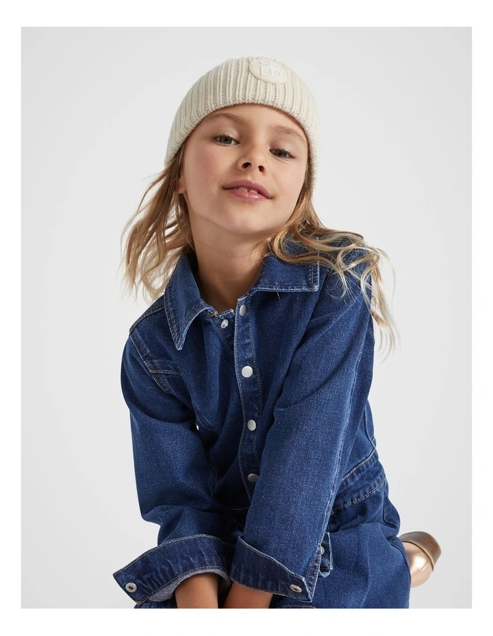 Rib Beanie in Creme