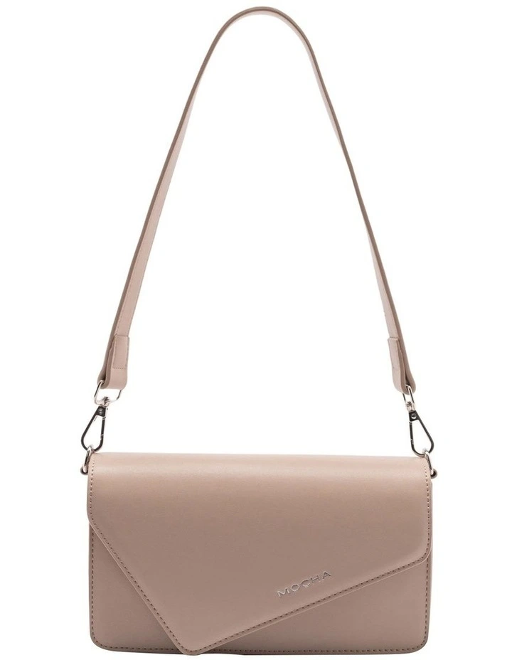 Violet Asymmetrical Crossbody Bag in Nude