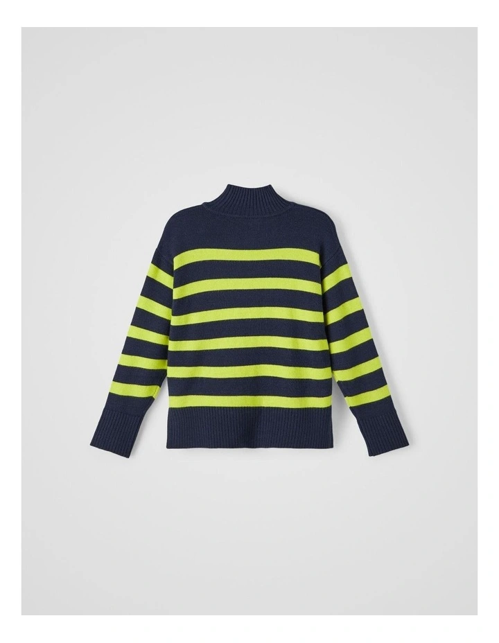 Karmia Long Sleeve Knit Sweater in Dark Sapphire