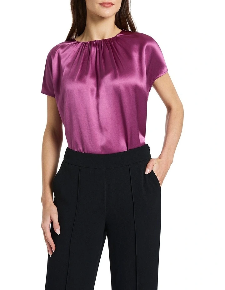 Nauru Silk Mix Tee in Dusk Purple