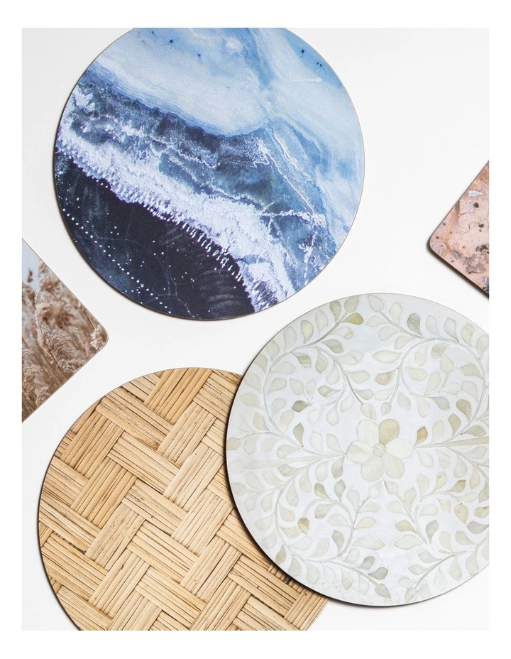 Round Seagrass Hardboard Placement 4 Pack in Natural