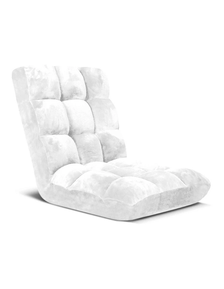 Folding Floor Recliner Lounge Sofa in White