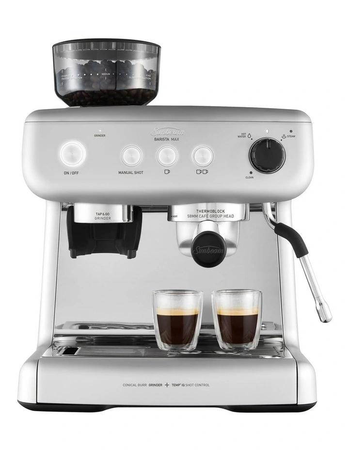 Barista Max Espresso Coffee Machine High Gloss Silver EM5300S