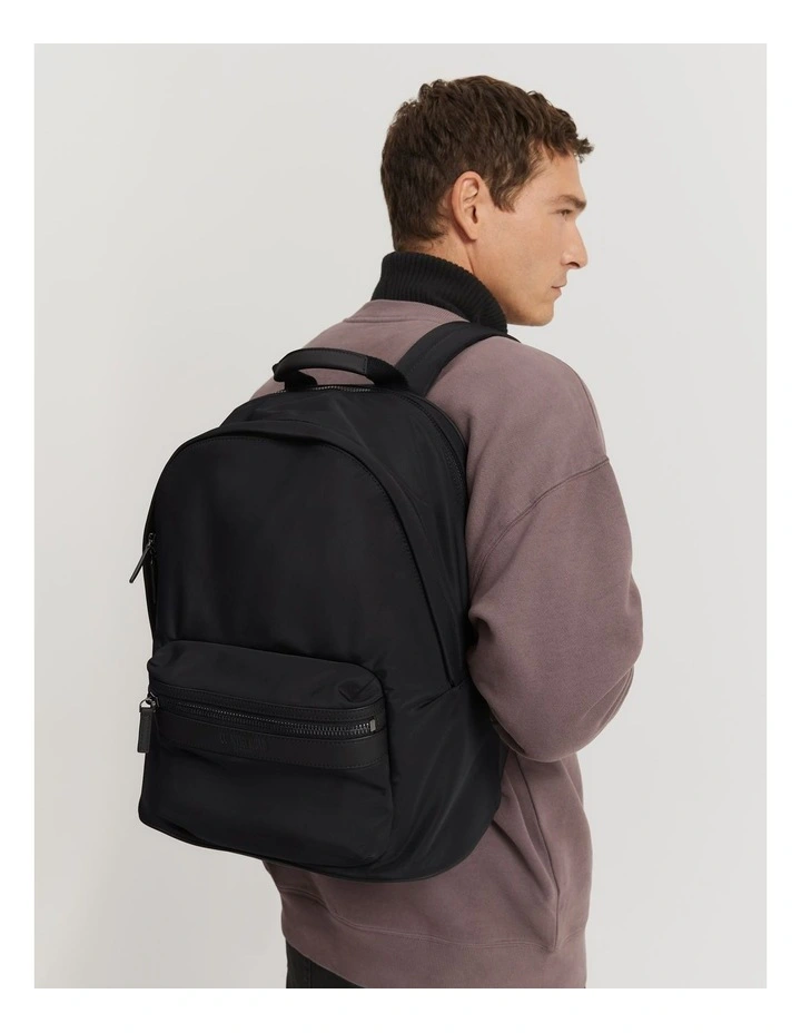Recycled Polyester Backpack in Black