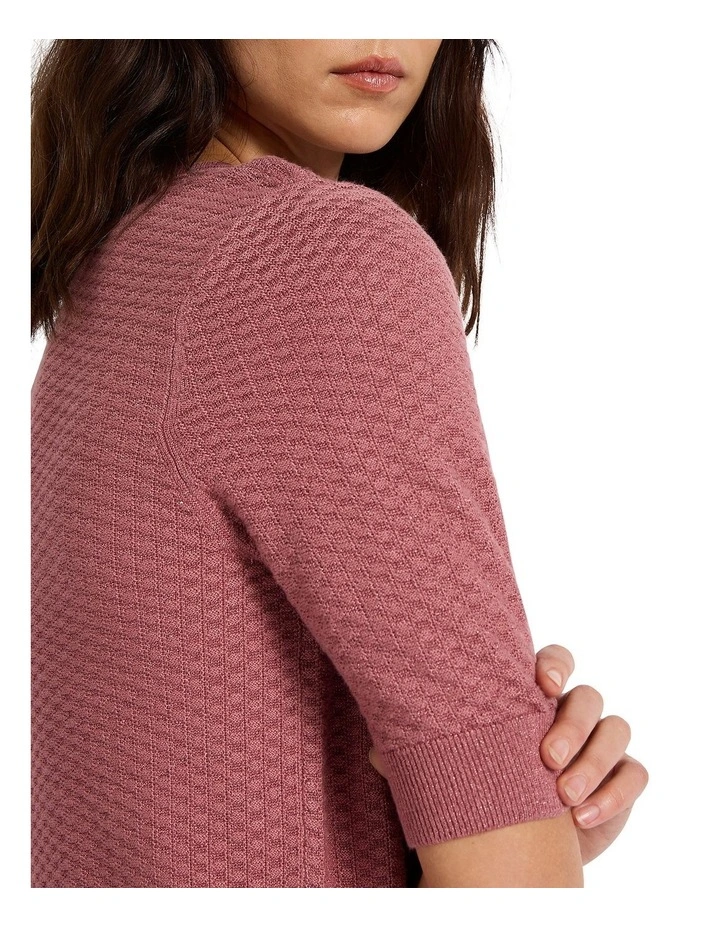 Shimmer Holiday Knit Top in Dusty Pink