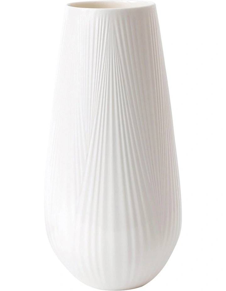 Folia 30cm Fine Bone China Tall Vase White