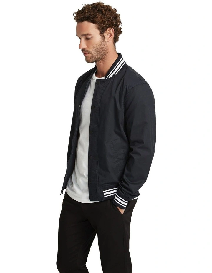 Archie Cotton Varsity Bomber in Black