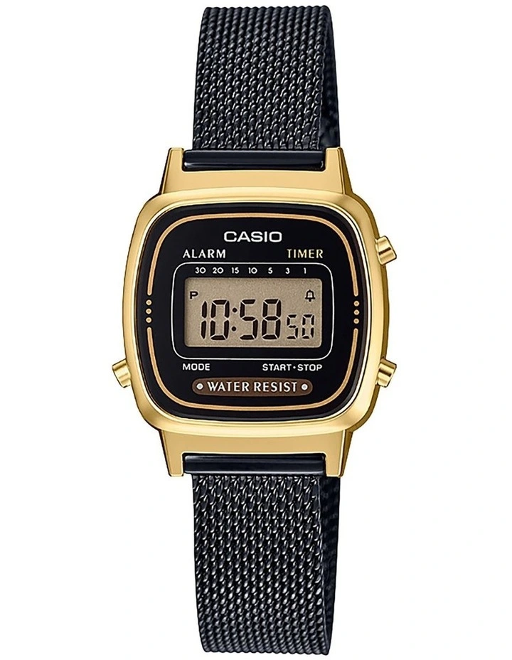 Ladies Vintage Series Gold/Black Stainless Steel Mesh Watch LA670WEMB 1D