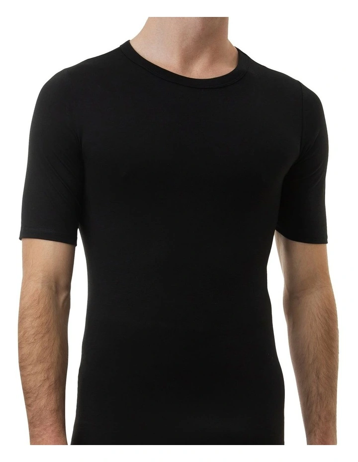 Heat Bods Short Sleeve Retention Thermal Top in Black
