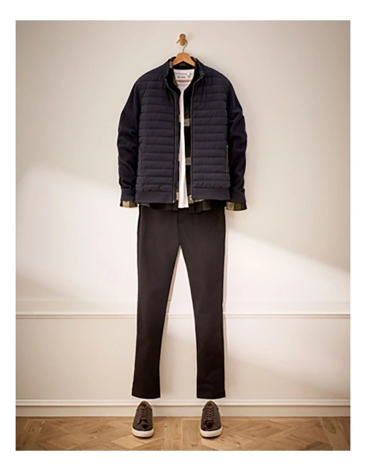 Brooklyn Knit Puffer Jacket in Navy