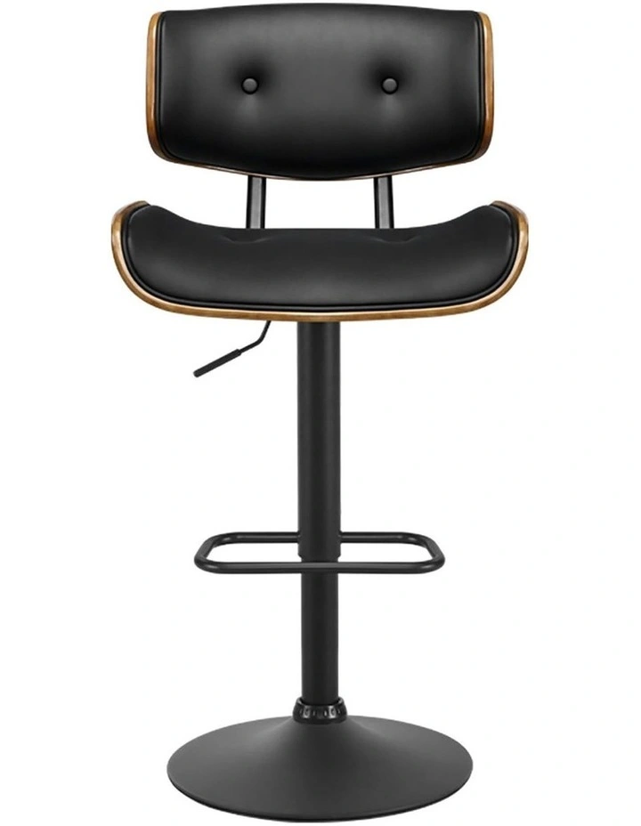Gas Lift Leather Bar Stools 2x in Black