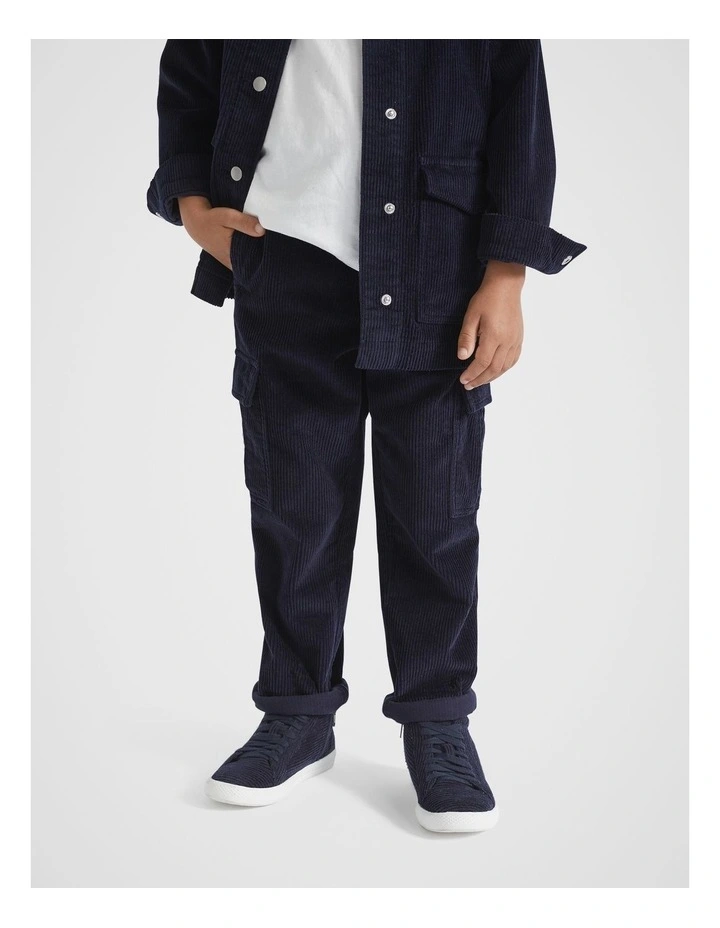 Cord Cargo Pant in Midnight Blue