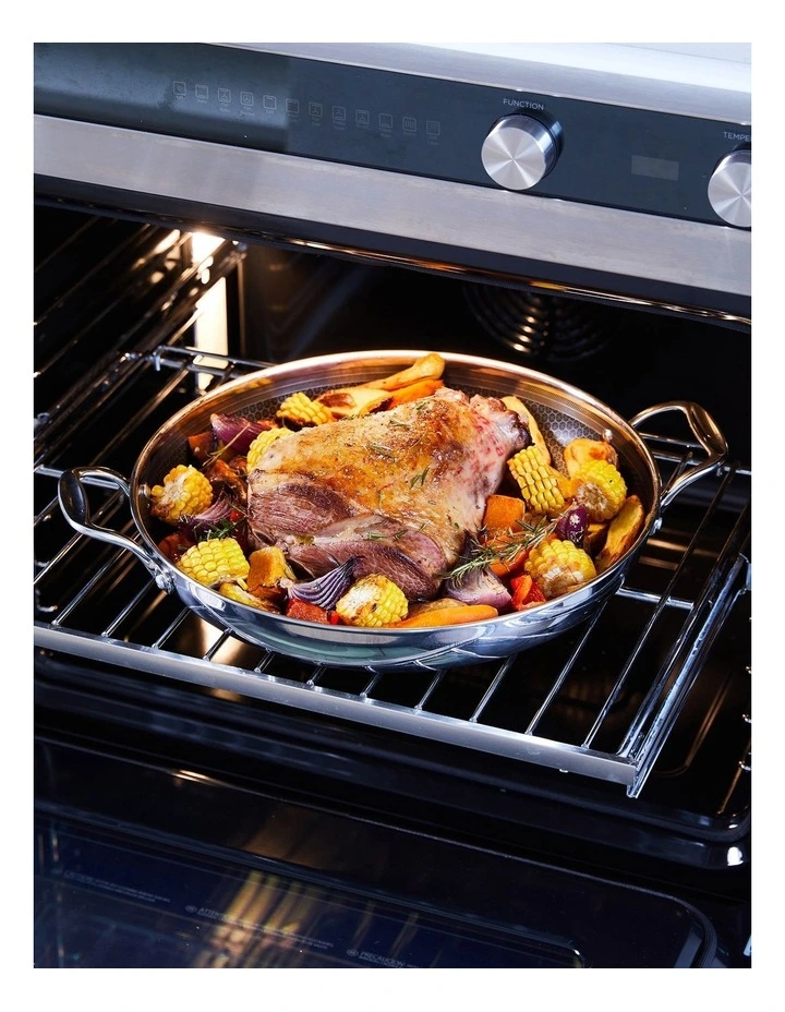 SR-Matrix Non-Stick Round Roasting Pan 36cm in Silver