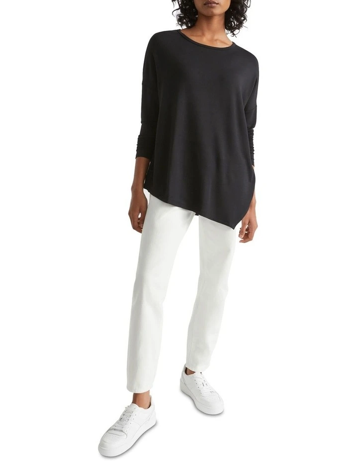 Core Asymmetrical Top in Black