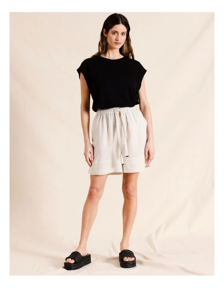 European Linen Tee in Black