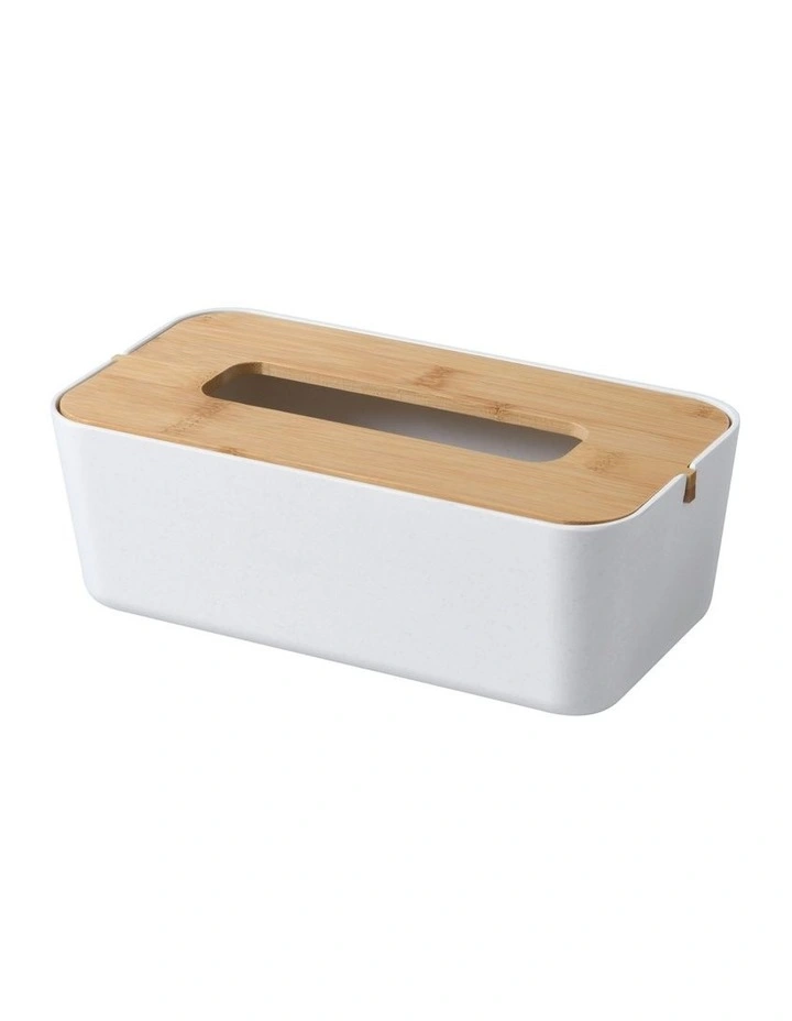 Takae Natural Bamboo Tissue Box Large in White