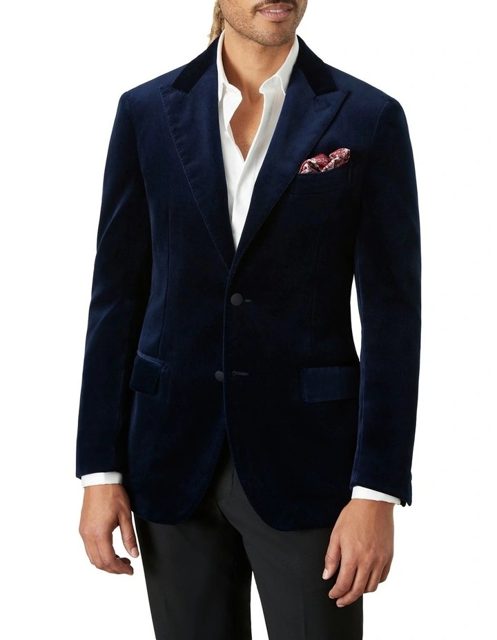 Matera Velvet Jacket in Navy