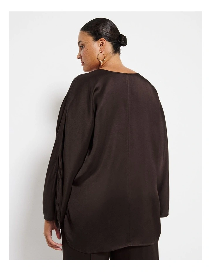 Split Sleeve Top in Raisin