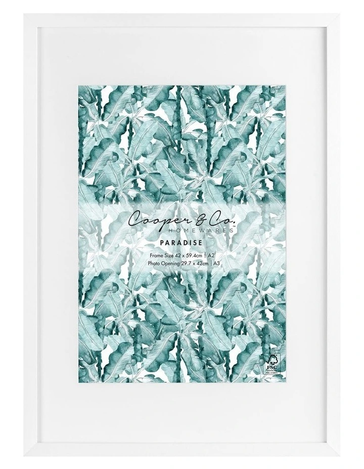 42x59.4cm Matt to 29.7x42cm Photo Frame in White