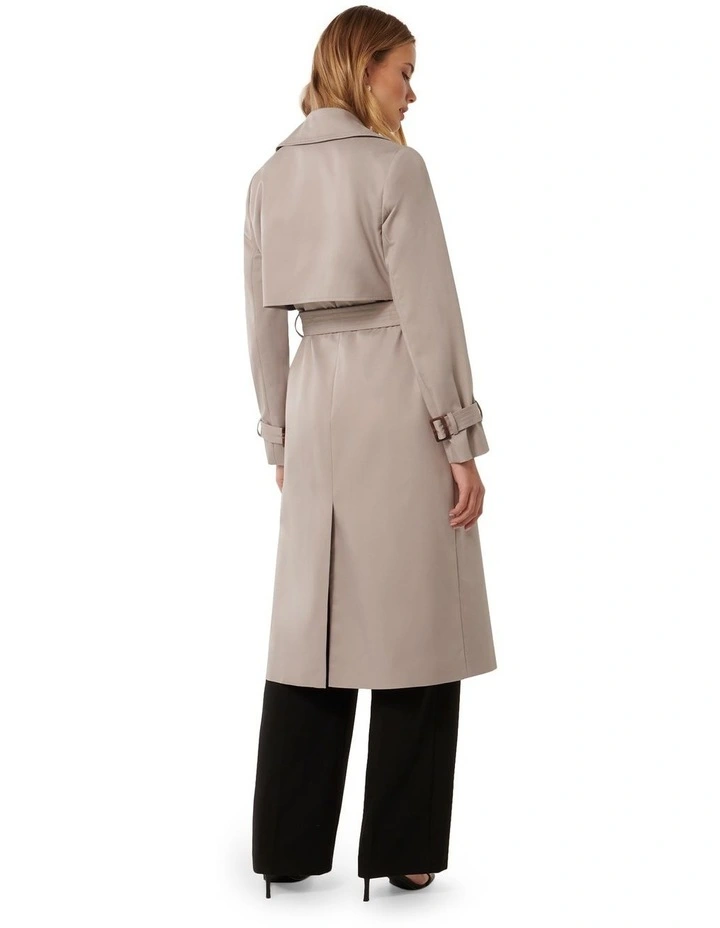 Payton Soft Trench Coat in Grey