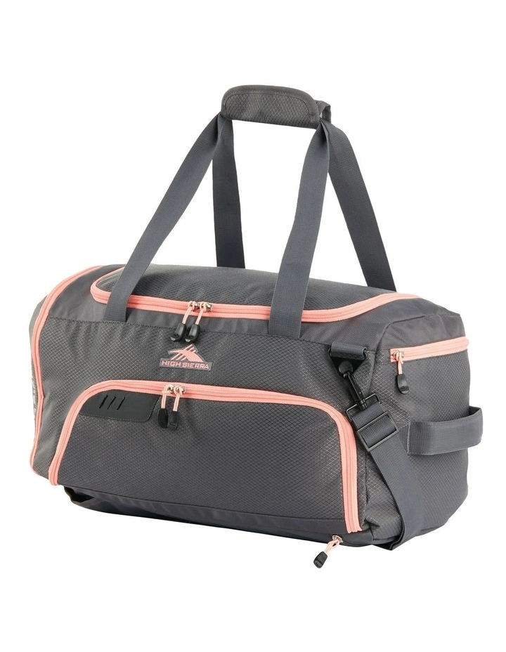 Convertible Sports Duffle Bag in Grey/Pink