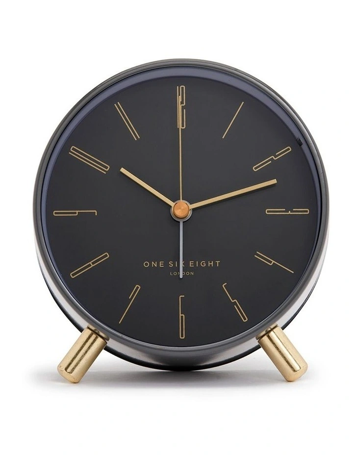 Maya Silent Alarm Clock Charcoal Grey