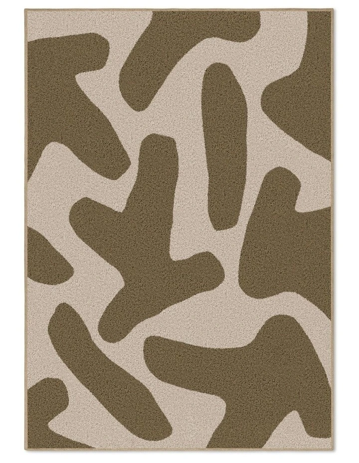 Hedge Washable Cotton Feel Area Rug in Cream