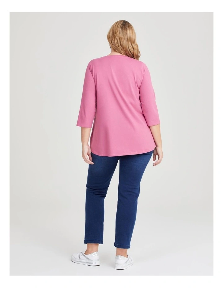 Australian Cotton 3/4 T-shirt in Tea Rose