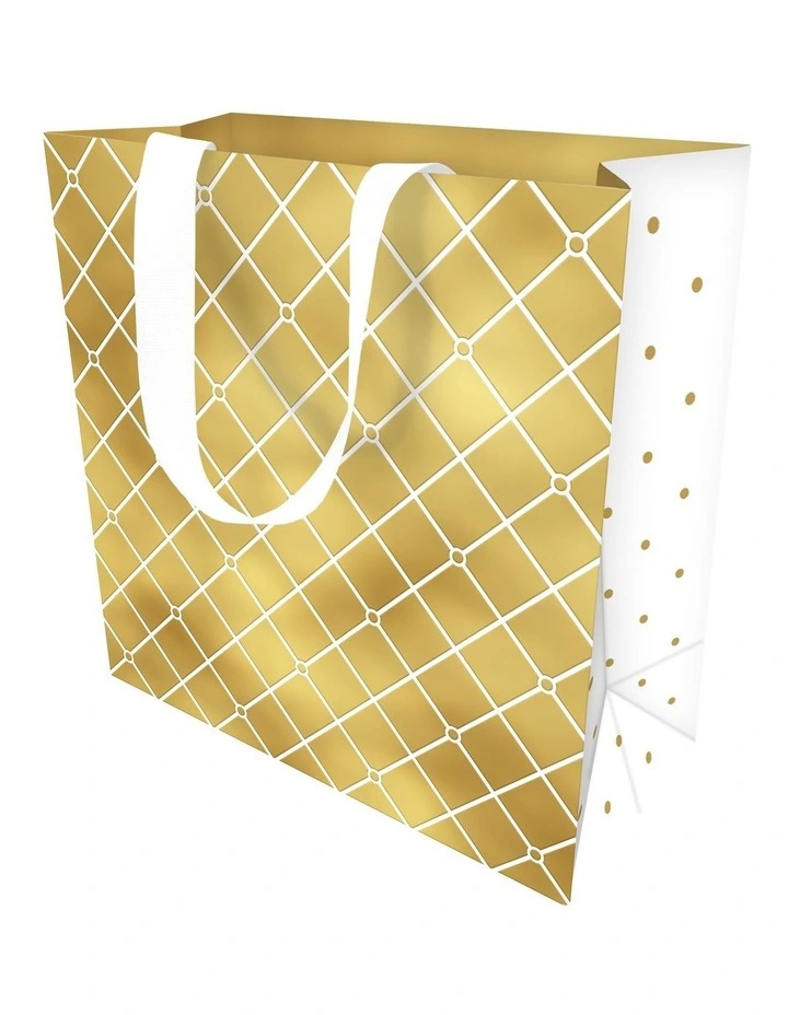 Gift Bag Large in Quilted Gold