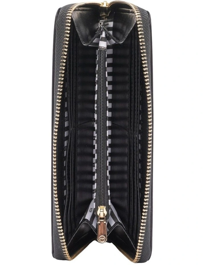 Eden Nylon Long Wallet in Black/Light