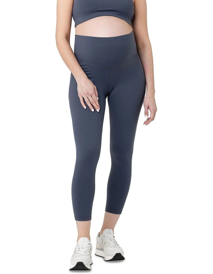 Tempo Crop Legging in Blue Steel