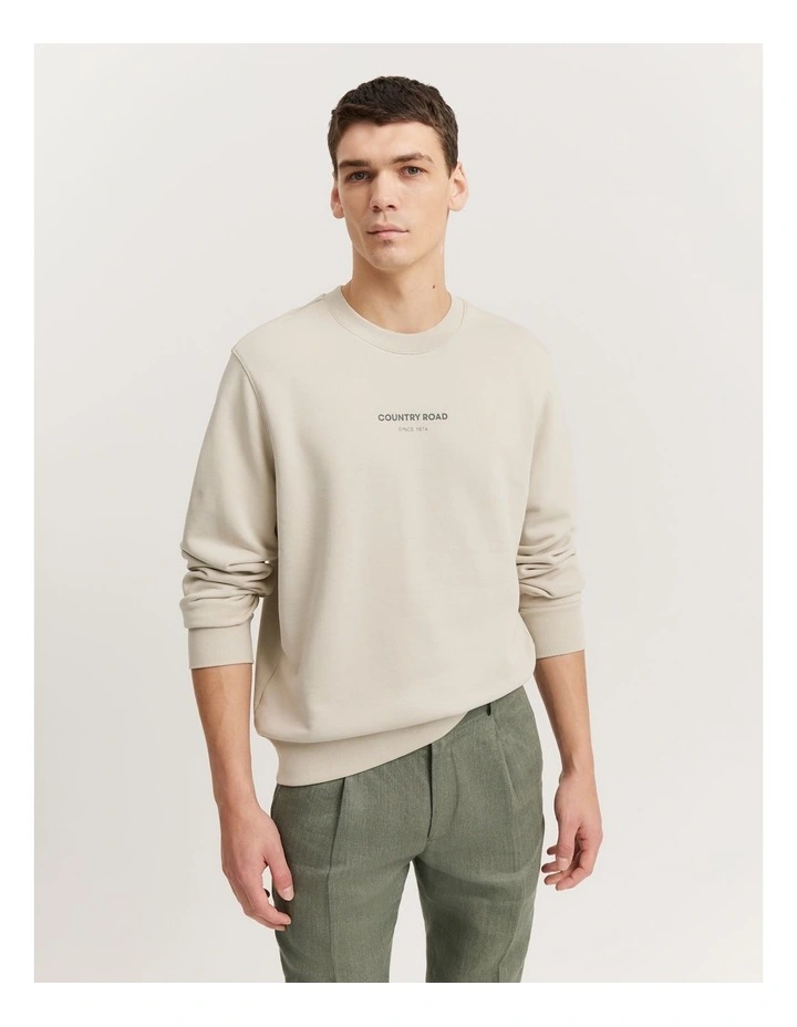 Australian Cotton Modern Logo Sweat in Clay