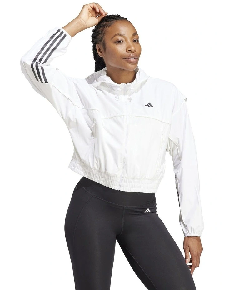 Hyperglam Windbreaker in White/Black