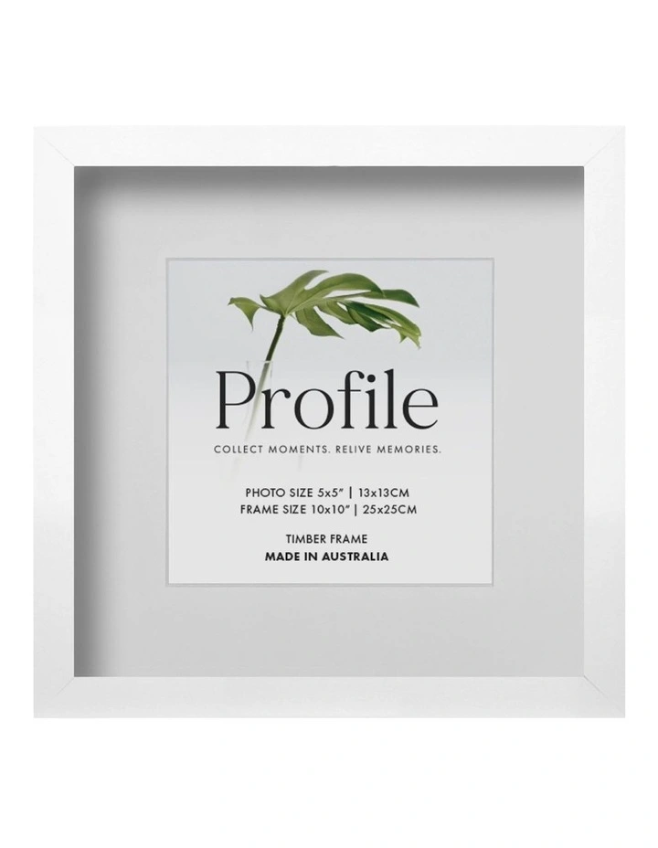 Australian Made Shadow Box Photo Frame 10x10"/5x5" in White