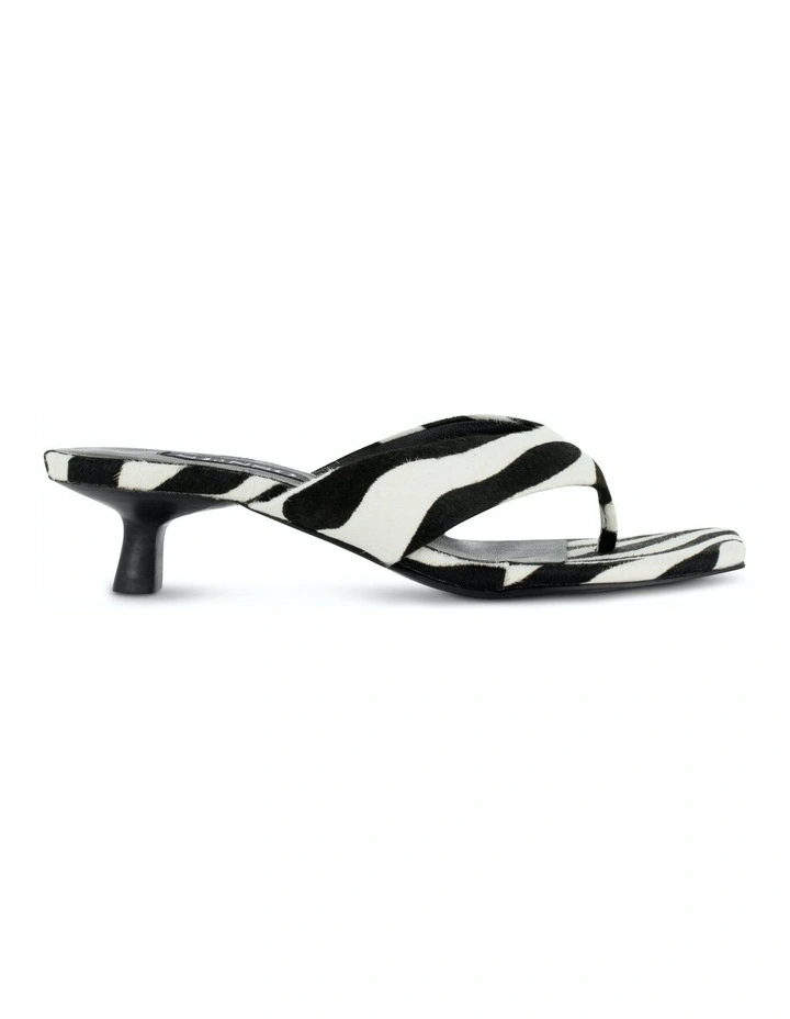 Tash II Heeled Mules in Black & White