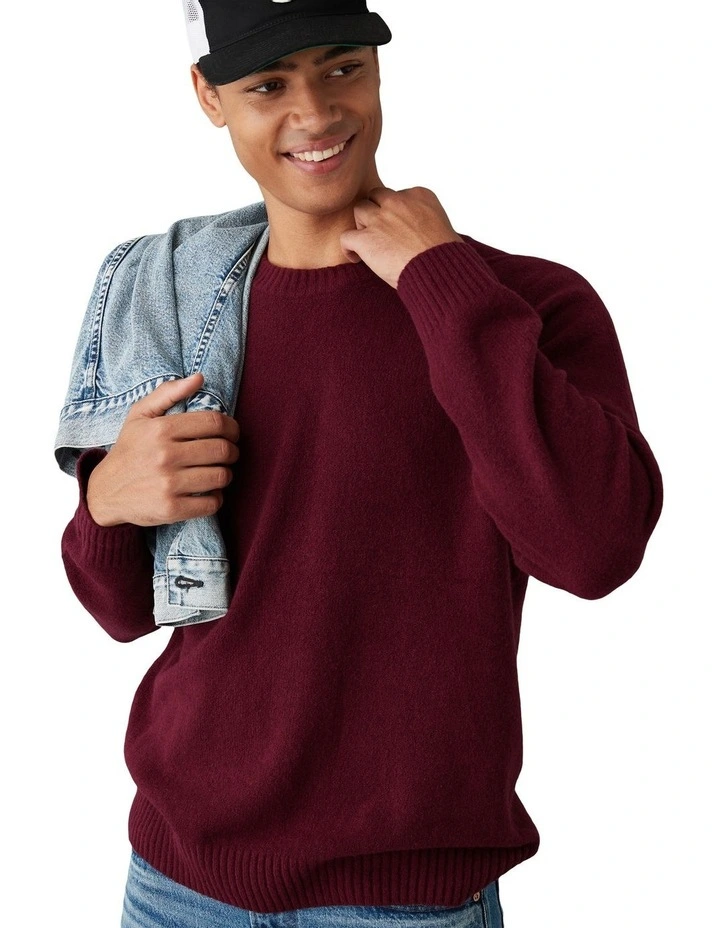 Crewneck Sweater in Maroon